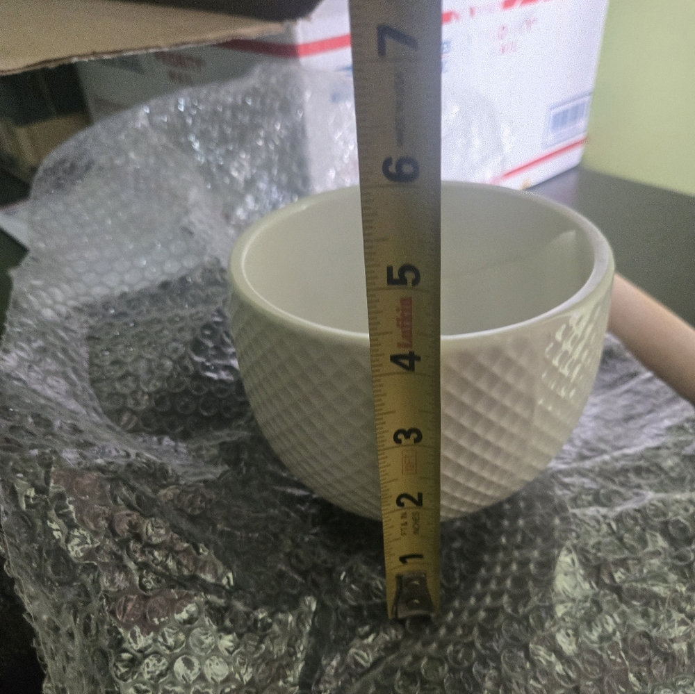 Textured White Mortar and Pestle Set - Picture 5 of 5